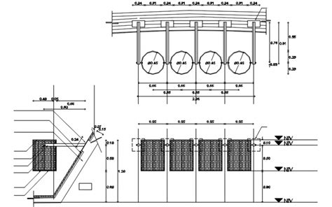 Basket Garbage Section And Installation Structure Details Dwg File