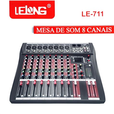 Lelong Mesa De Som Canais Balanceados Bluetooth Usb Mp E