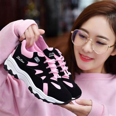 Korean Fashion Running Rubber Shoes Women Sneakers Casual Canvas Shoes