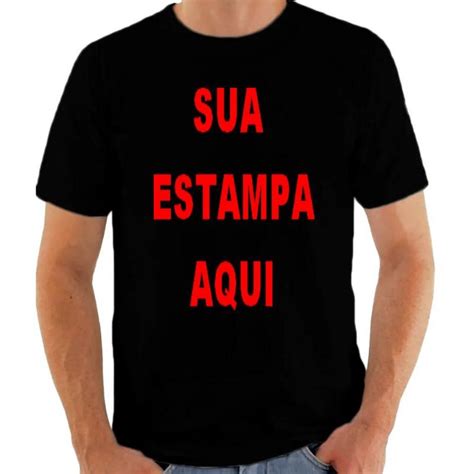 Camiseta Personalizada Preto 100 Algodão sua estampa aqui Shopee Brasil