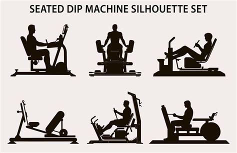 Seated Dip Machine Silhouettes Set Graphic by Designs River · Creative Fabrica