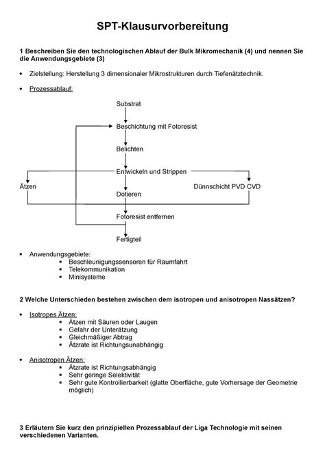 Probeklausur Fragen Und Antworten SPT Klausurvorbereitung 1