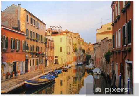 Poster Beautiful Canals Of Venice At Sunset Pixers Uk