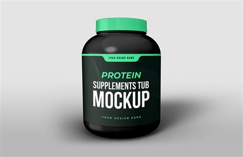 Free Protein Supplements Tub Mockup — Medialoot