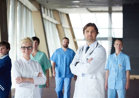 Group Of Medical Staff At Hospital Stock Image Image Of Beard