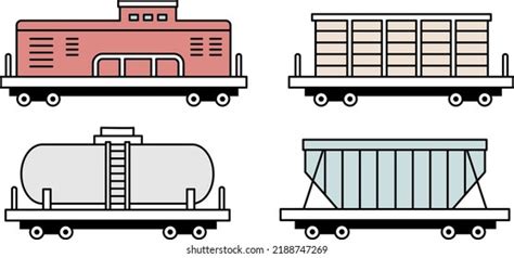 Illustration Material Freight Train Stock Vector (Royalty Free ...