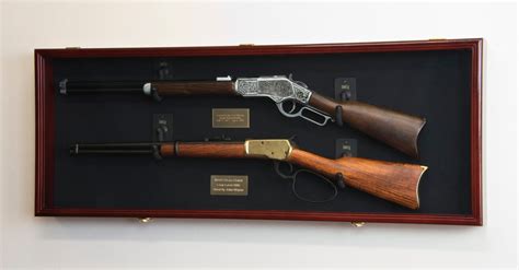 Double Rifle Gun Shotgun Display Case Cabinet Wall Rack Holder Etsy