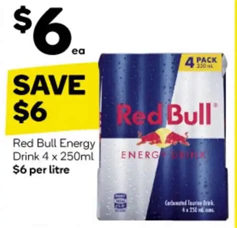 Red Bull Energy Drink 4 X 250ml Offer At Woolworths