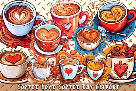 Coffee Love Coffee Day Clipart Graphic by FonShopDesign · Creative Fabrica