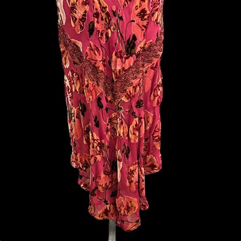 Rare Nwt Vintage Sue Wong Sheer Mesh Floral Poppies V Gem