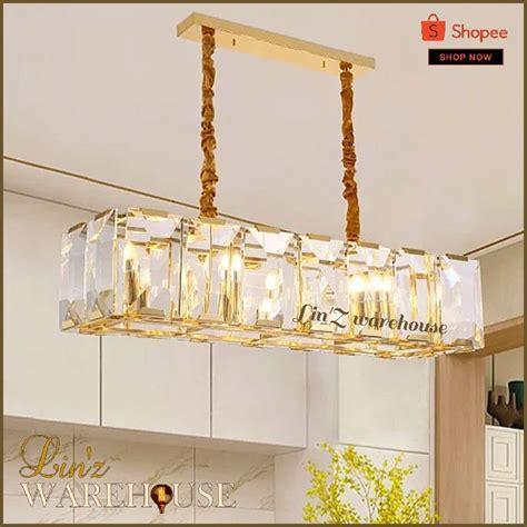 Jual Lampu Gantung ISLAND PREMIUM MODERN CRYSTAL SQUARE 95 CM