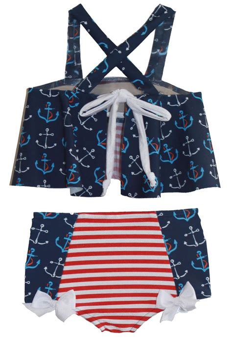 Sale Flouncy Bikini In Anchors Away Size Etsy