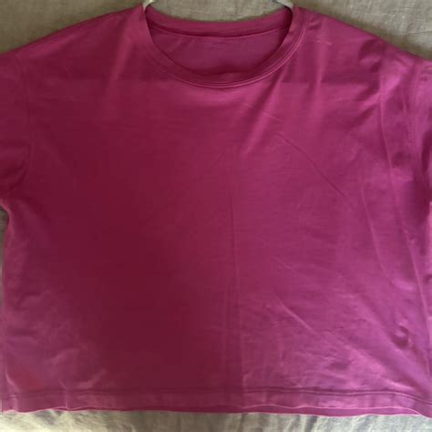 Hot Pink Lululemon Cropped T Depop