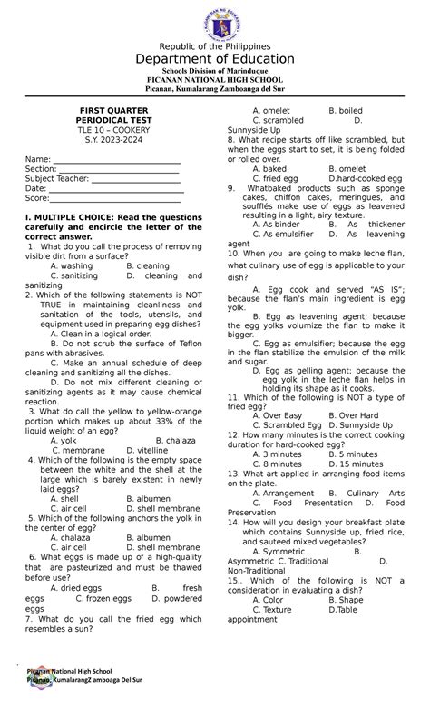 English 10 Summative Test For Quarter 1 Republic Of The Philippines Nbkomputer