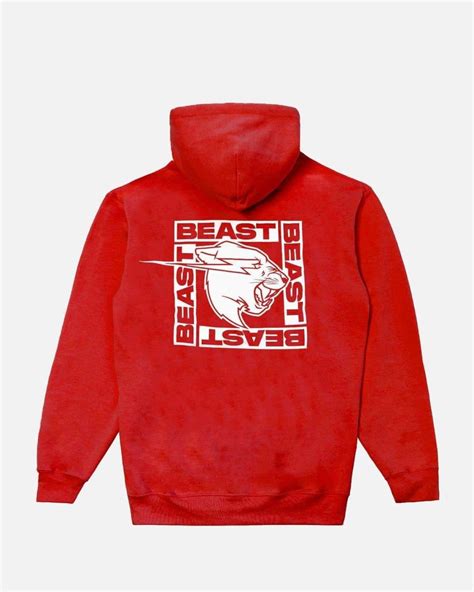 MrBeast Inverted Box Logo Hoodie - Red - MrBeast Shop