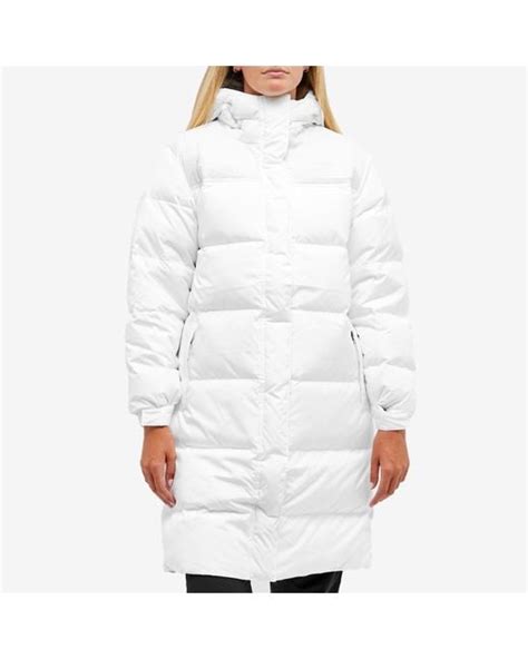 The North Face Nuptse Long Puffer Parka Jacket In White Lyst UK