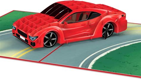 Papercrush Carte Pop Up Voiture De Sport Carte D Anniversaire D