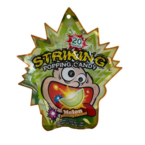 Striking Popping Candy Melon 20 Pouches 30g Asian Pantry Asian