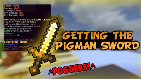 Acquiring The Pigman Sword Hypixel Skyblock Youtube