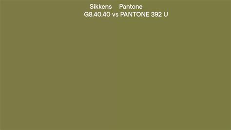 Sikkens G8 40 40 Vs Pantone 392 U Side By Side Comparison