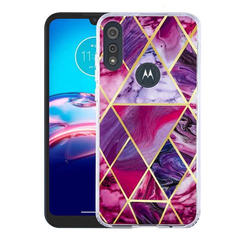 Motorola Moto E 2020 Phone Case Marble Stone Design Pattern Hybrid