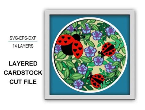 D Ladybug Shadow Box Sublimation Gr Fico Por Pinkdirectionart