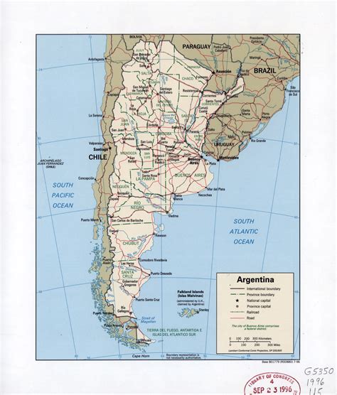 Large detailed political and administrative map of Argentina with roads ...