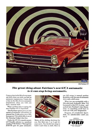 1966 Ford Ad Fairlane GTA The Great Thing About Fairlane S New GT A