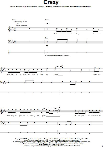 Crazy Bass Tab Zzounds