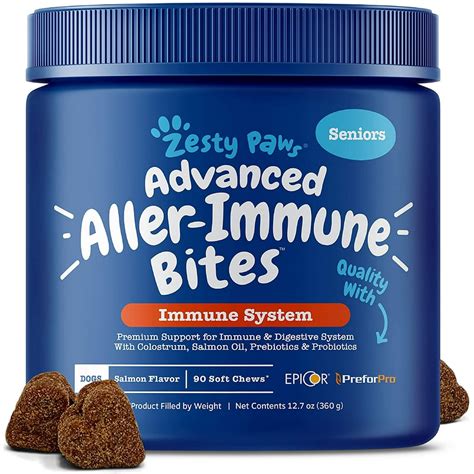 Zesty Paws Allergy Immune Supplement For Dogs With Omega 3 Wild