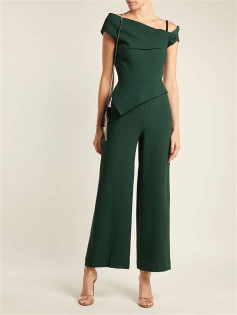 Gable Peplum Wool Crepe Jumpsuit Roland Mouret Matchesfashion