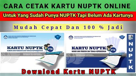 Cara Cetak Kartu NUPTK Online YouTube