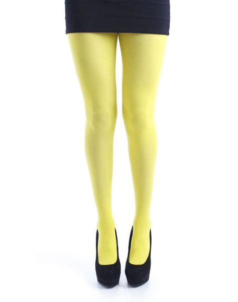 Pamela Mann 50s Denier Classic Opaque Tights In Yellow