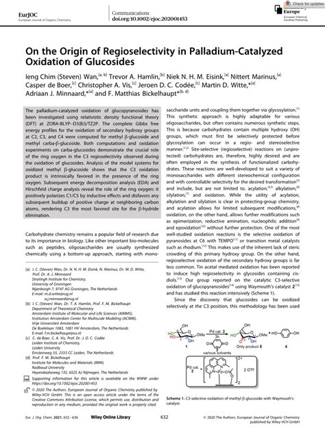 PDF On The Origin Of Regioselectivity In PalladiumCatalyzed