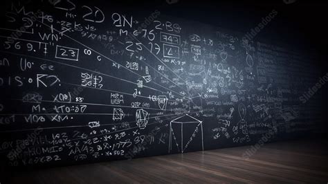 Blackboard With Mathematical Equations In 3d Rendered Environment Powerpoint Background For Free ...