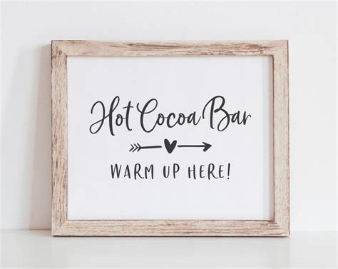 Hot Cocoa Bar Sign Hot Cocoa Bar Printable Warm Up Here Etsy