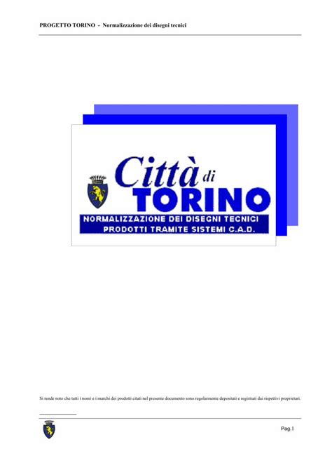 PDF PROGETTO TORINO Normalizzazione Dei Disegni Tecnici L Piante