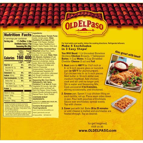 Enchilada Dinner Kit Mexican Dishes Old El Paso