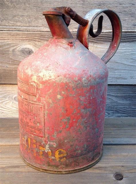 Vintage Gas Can Geo W Diener Chicago 2 Stamped Metal Badges