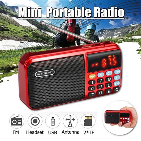 K Fm Rechargeable Mini Portable Radio Handheld Digital Fm Usb Tf Mp