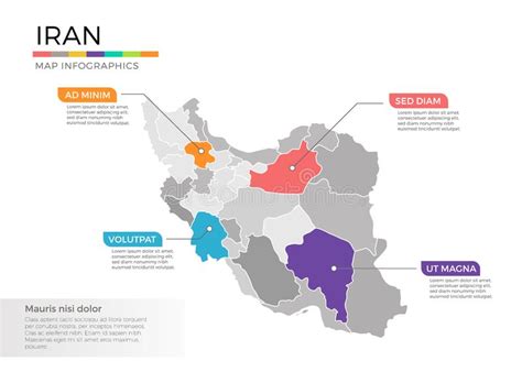 Calibre De Vecteur D Infographics De Carte De L Iran Avec Des R Gions