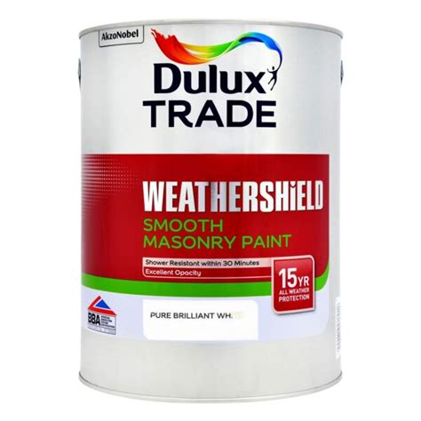 Dulux Trade Weathershield Weathershield Smooth Pure Brilliant White 5l