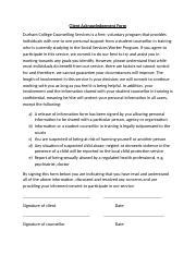 Client Informed Consent Form Docx Client Acknowledgement Form Durham