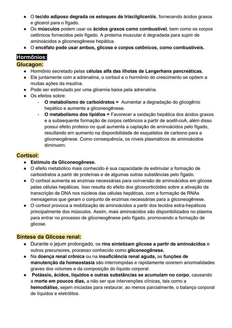 Solution Ciclo Alimentado Jejum Glicogenolise Lip Lise E Gliconeog