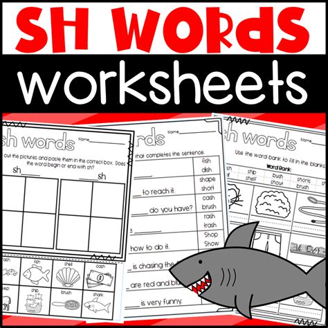 Sh Words Worksheets Made By Teachers