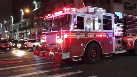 FDNY ENGINE 7 RESPONDING TO A 10 77 HIGHRISE FIRE ON 40TH STREET IN