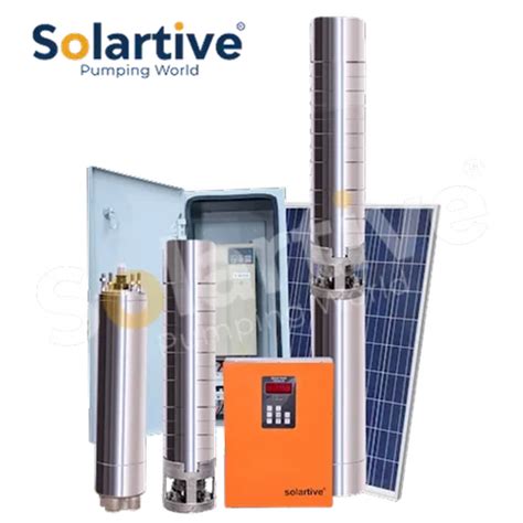 Solartive Dc 3 Hp Mnre Solar Submersible Pump System For Agriculture