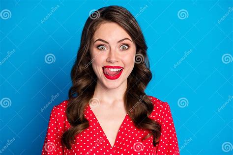 Portrait Of Young Beautiful Funky Smiling Positive Happy Girl With Red