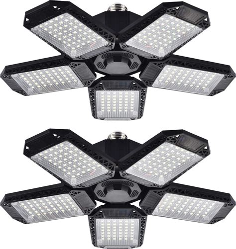 Zzenrysam Pack Led Garage Lights W Lm K Deformable Led