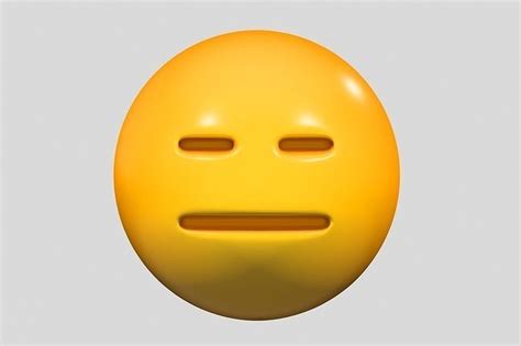 Emoji Expressionless Face D Model Cgtrader